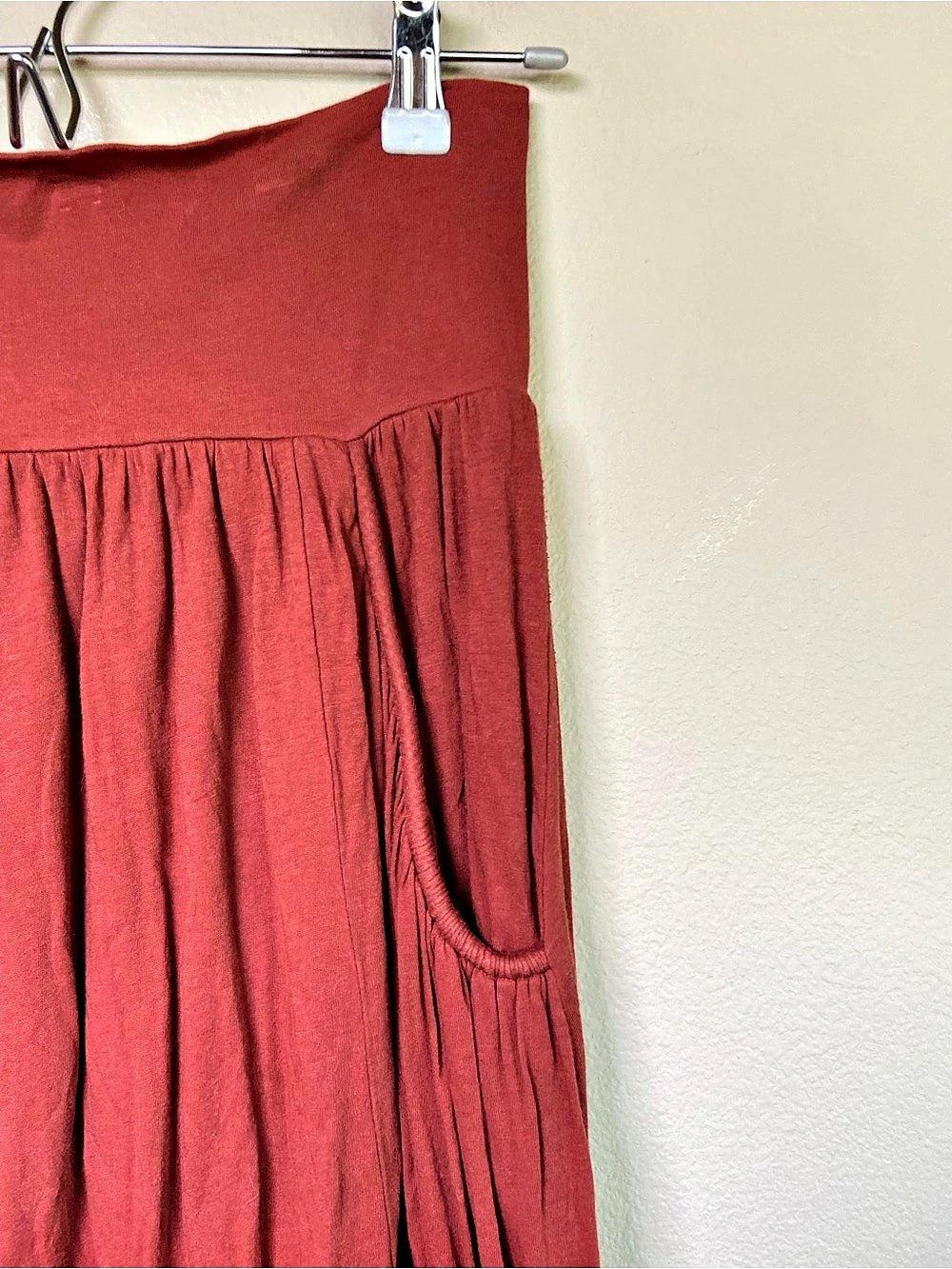 Garnet Hill Favorite Knit Maxi Skirt Red Medium - Picture 4 of 8